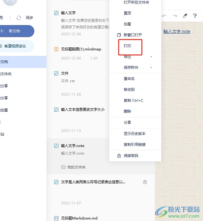 有道翻译笔记怎么打印