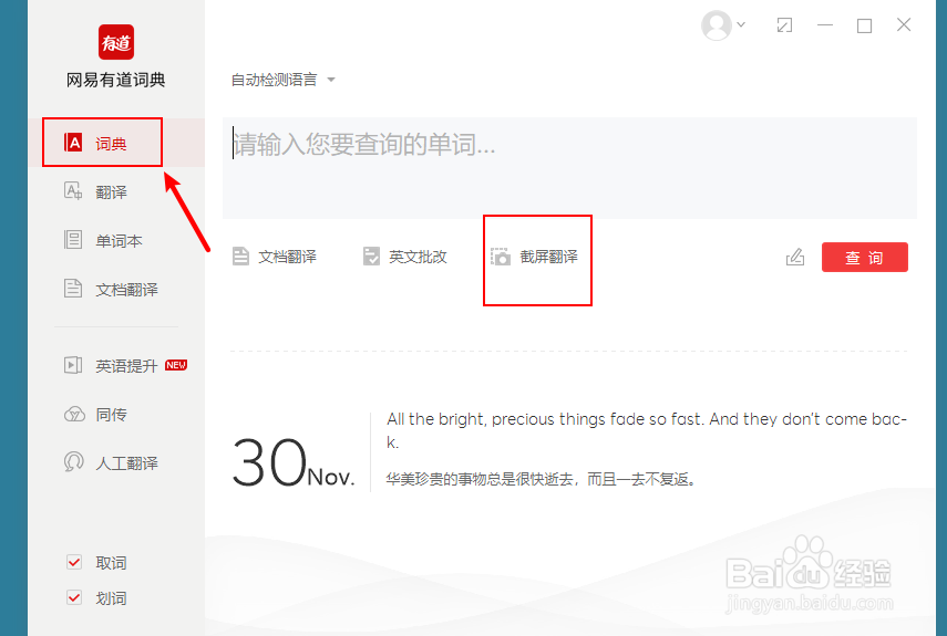 有道截图的照片怎么翻译